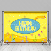 Yellow Cartoon Backdrop for Kids Birthday Party Decoration